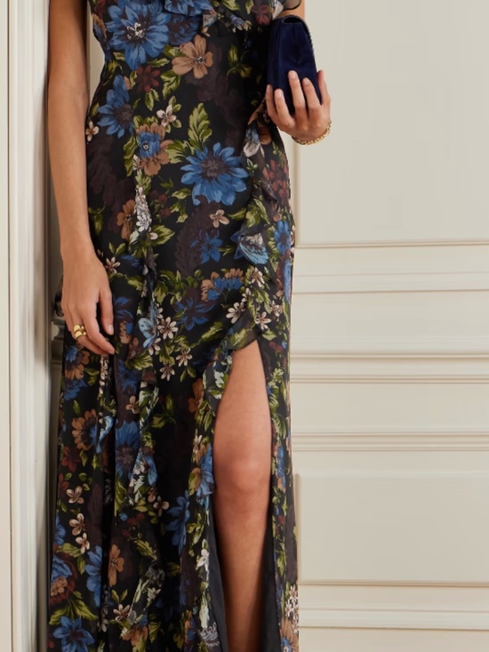 Veronica Beard Dresses & Skirts - Veronica Beard Madeline Silk Maxi Dress NWT Black Multi Floral Size 8